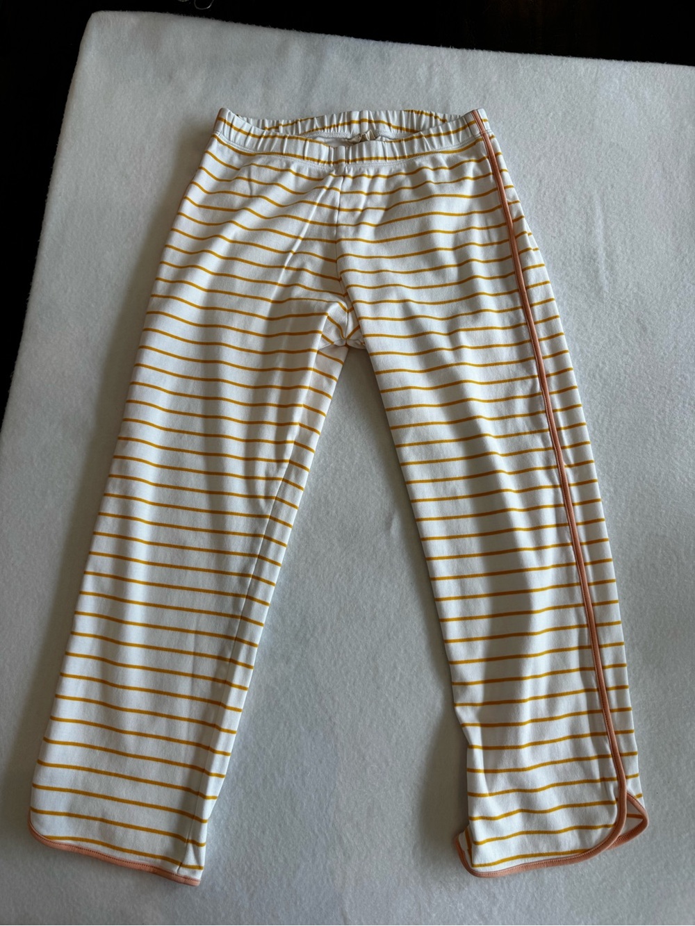 Striped Cotton Pajama Set - White & Yellow - Picture 6 of 9